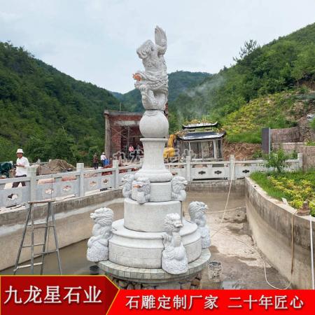 石雕九龙喷泉雕塑▪浙江东阳虹珠寺