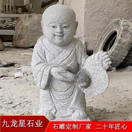 白麻石雕小沙弥▪山东威海